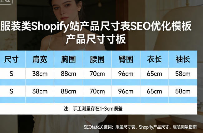 服装类Shopify站产品尺寸表SEO优化模板